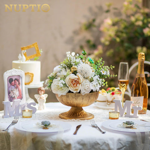 NUPTIO Gold Compote Vase pedestal base detail for stable display