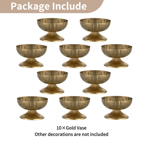 NUPTIO Gold Compote Vase tool-free assembly for quick setup
