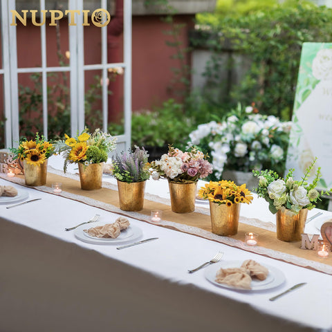NUPTIO wedding decor vase pairs well with artificial florals.