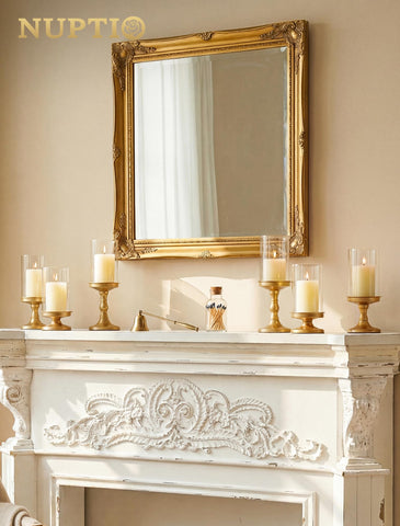 Nuptio matte gold iron frame with glass tube complements modern decor.