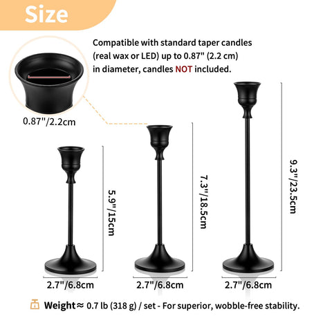 NUPTIO taper candle compatibility for 2 cm flames with warm glow