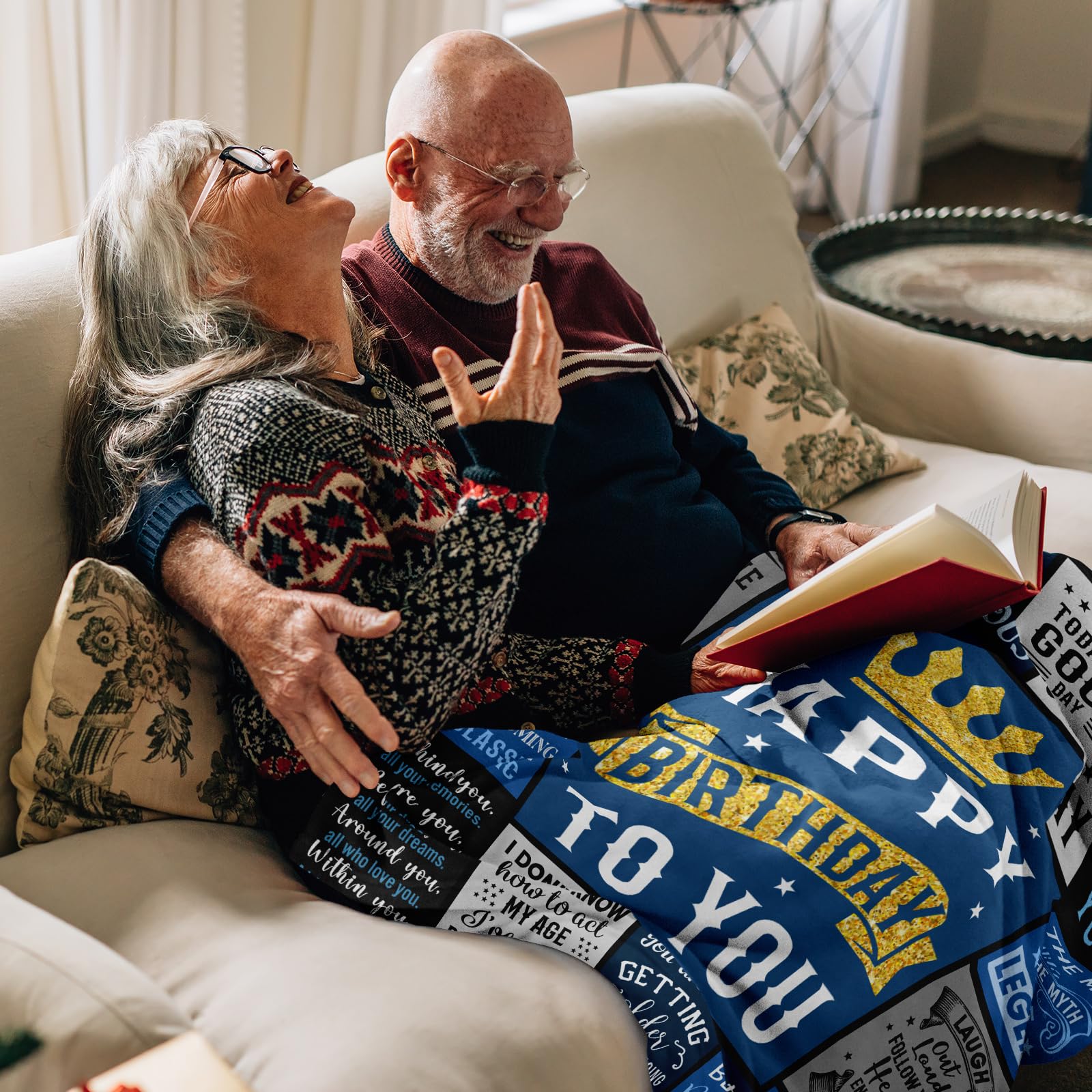 Nuritus birthday blanket on bed emphasizes plush comfort during movie nights