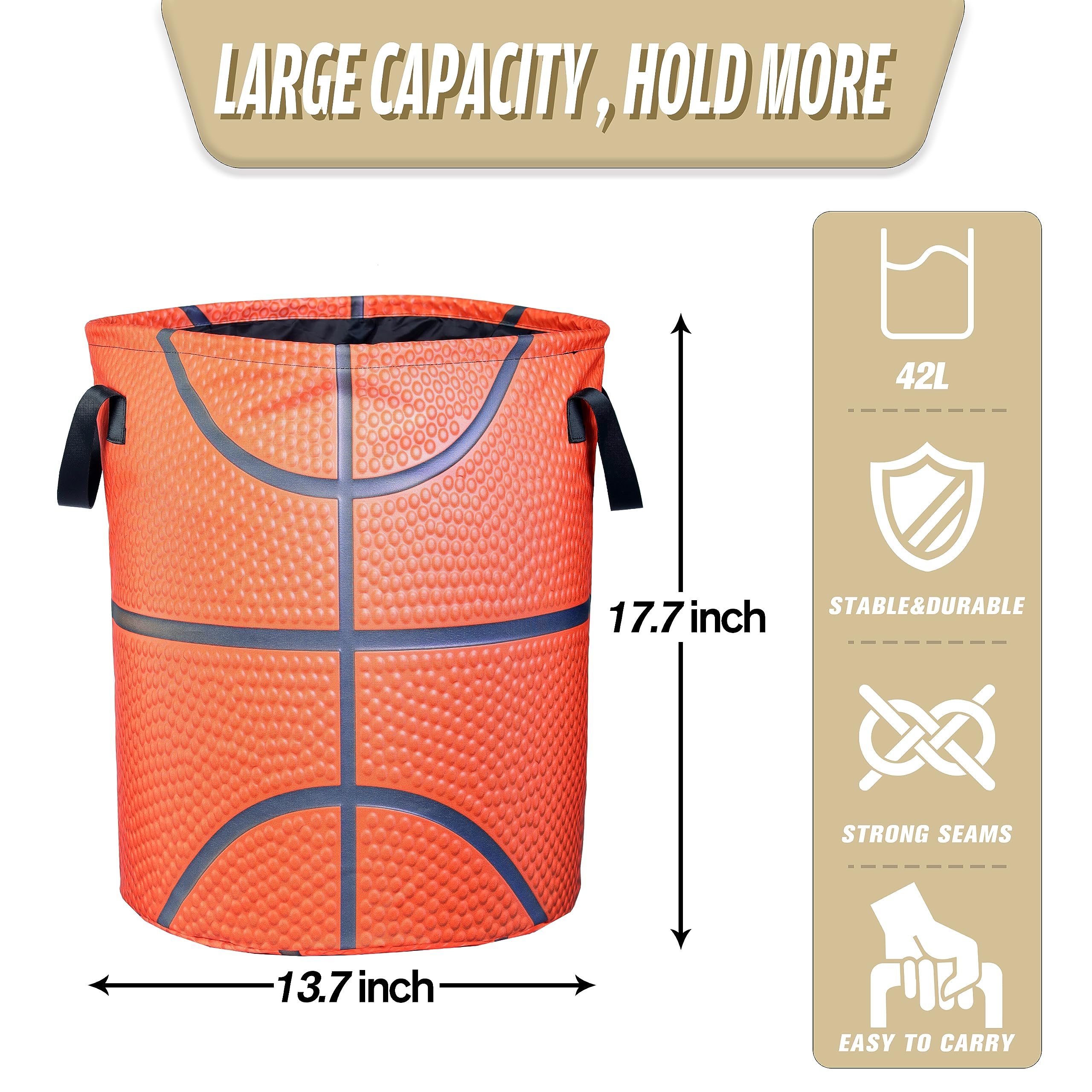 Nutainla foldable laundry basket saves space and stands upright when needed.