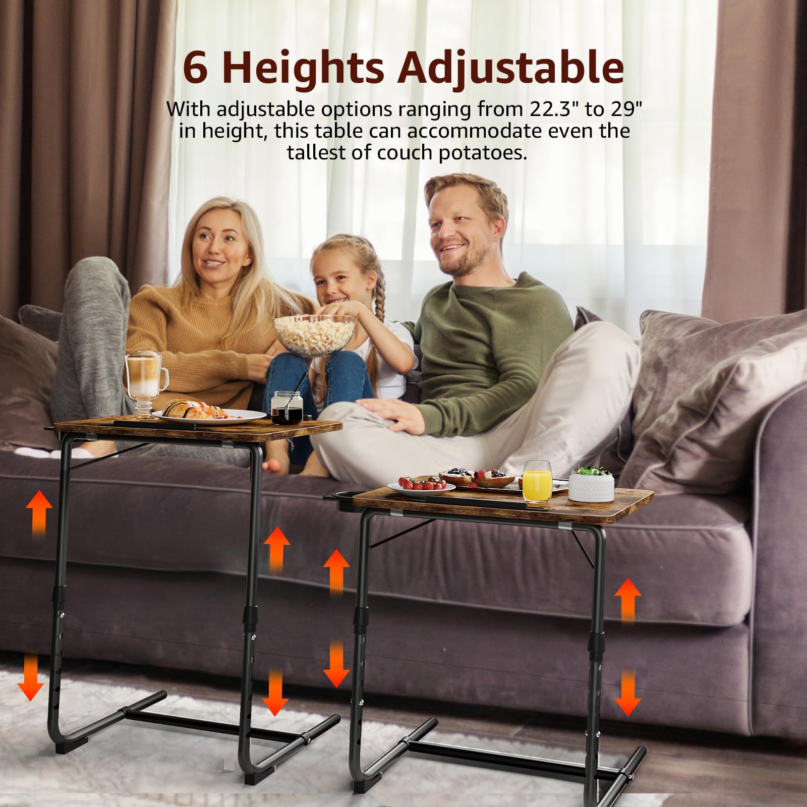 NUTIKAS TV trays offer three tilt angles for comfortable viewing
