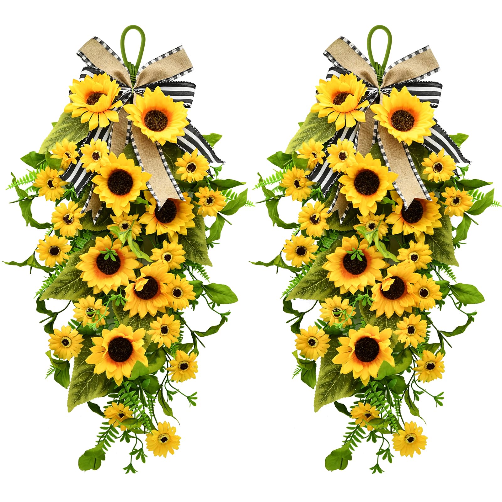 nuvagiki sunflower teardrop swag front door inviting spring color and warmth
