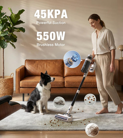 NuYupo anti-tangle turbo brush prevents pet hair wraps for smooth cleaning