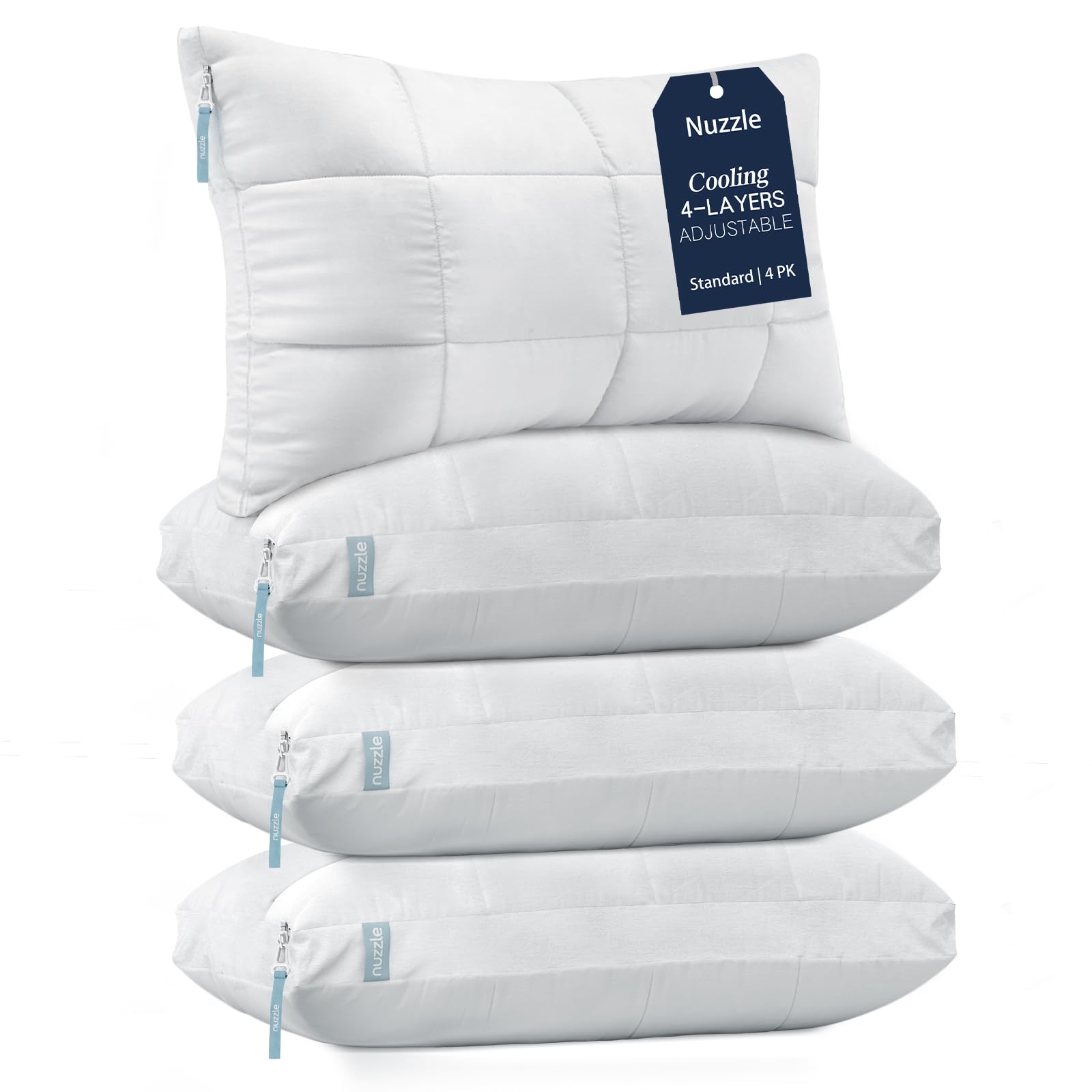 Nuzzle 3-in-1 adjustable pillow design supports all sleep positions