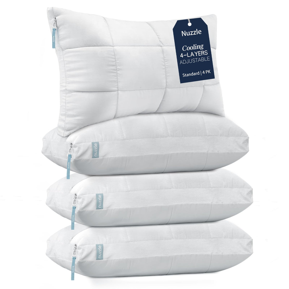 Nuzzle 3-in-1 adjustable pillow design supports all sleep positions