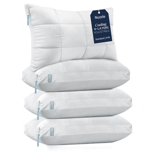 Nuzzle 3-in-1 adjustable pillow design supports all sleep positions