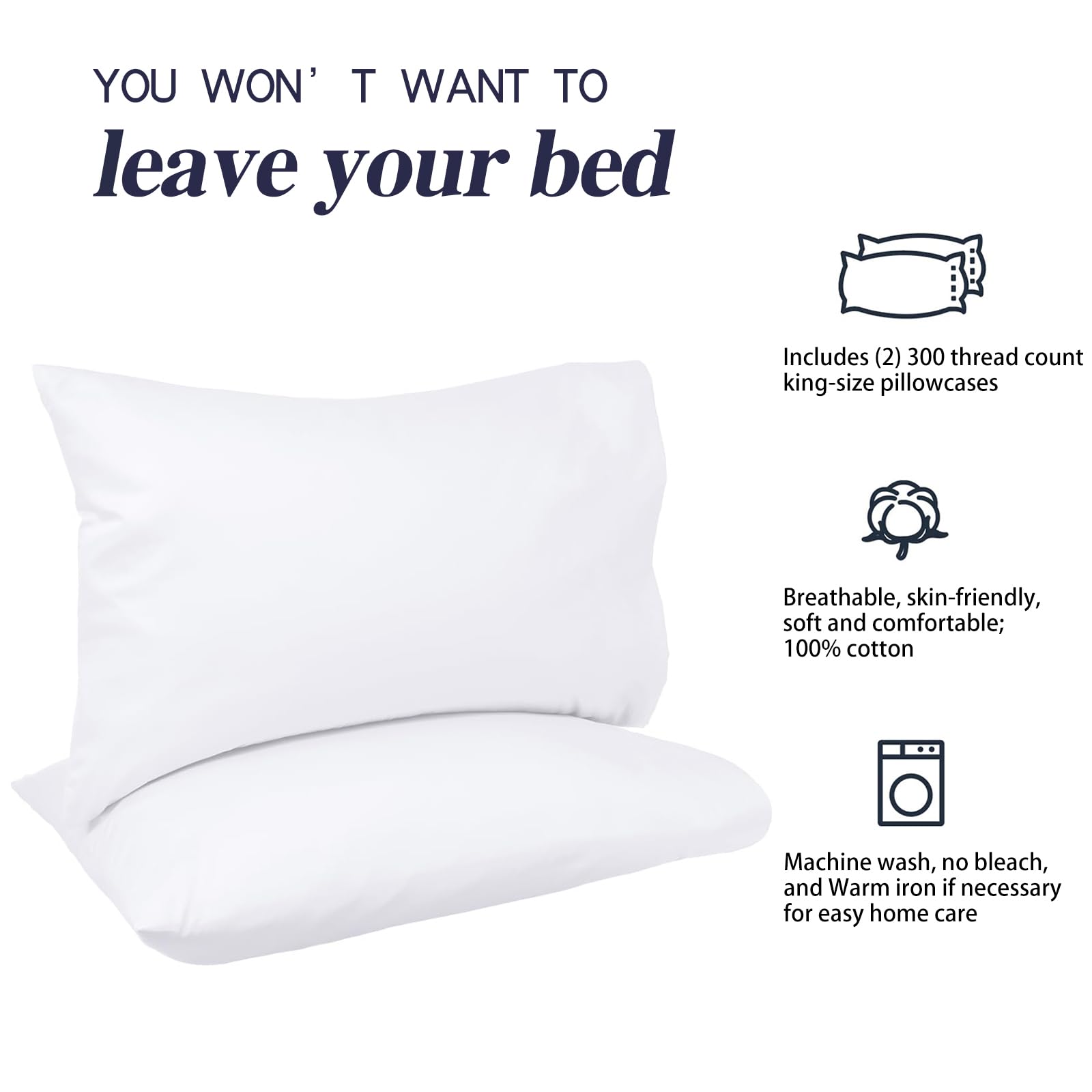 Nuzzle 100% cotton with 300-thread-count weave delivers smooth, breathable surface.