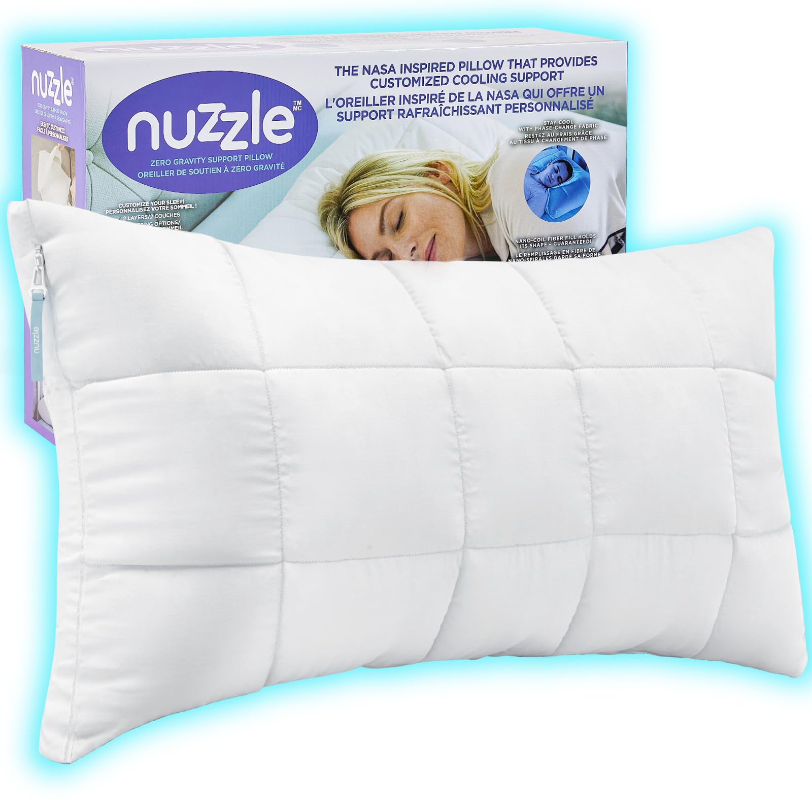 Nuzzle queen pillow cover close-up showing soft, breathable fabric for cooling comfort.