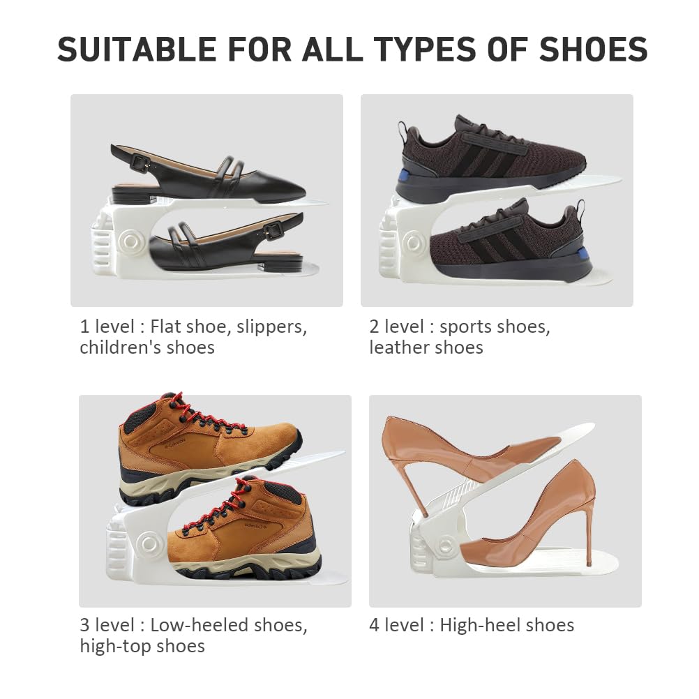 NVGSN compatible with flats, sneakers, and heels for versatile closet organization.
