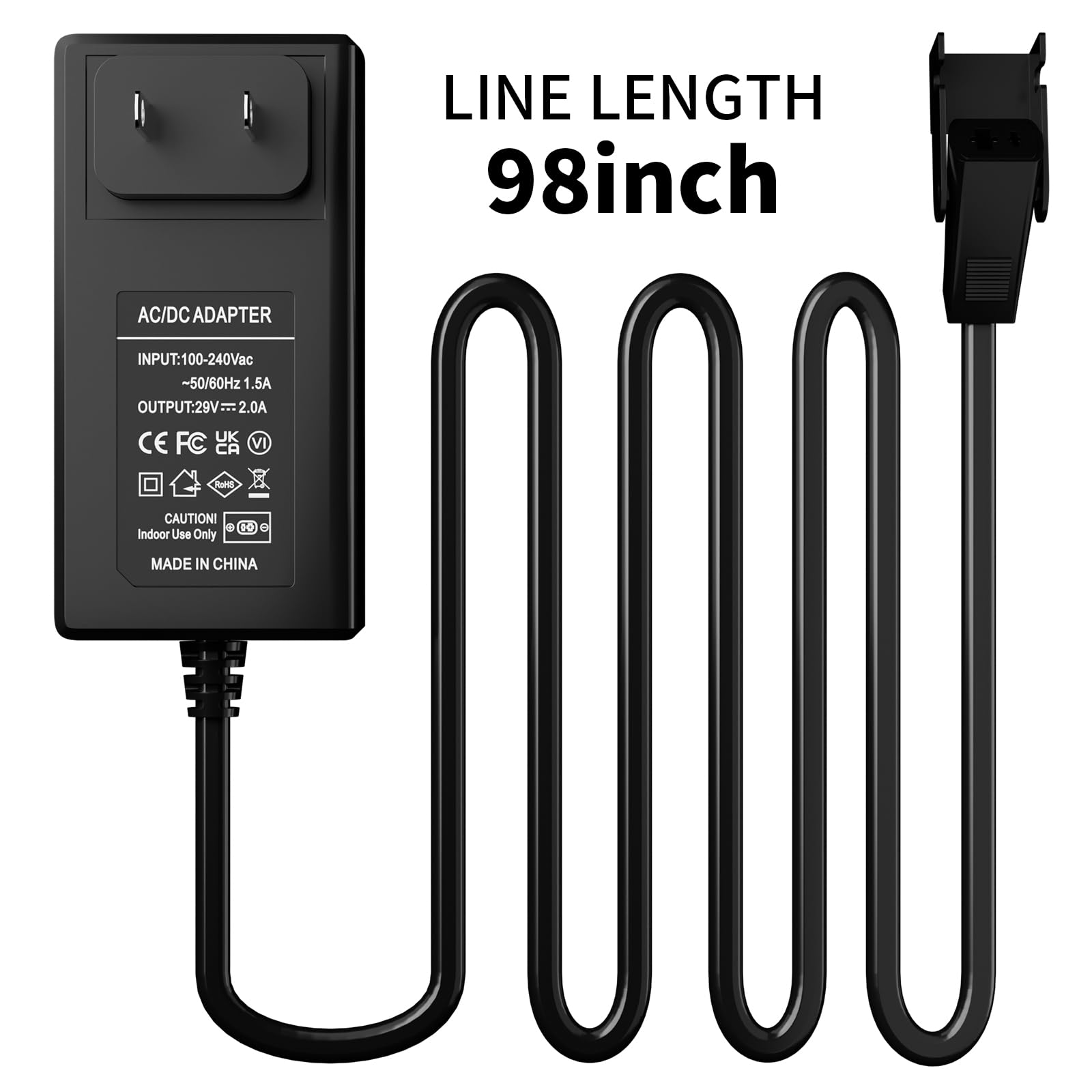 nvmw 29V 2A power supply cable connection shows direct outlet plug-in benefit