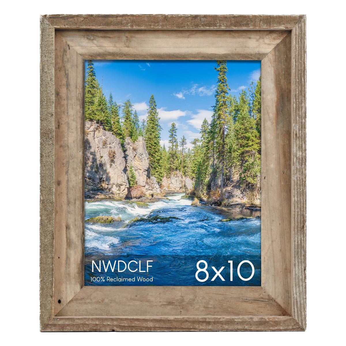 NWDCLF rustic frame with reclaimed barnwood and real glass front for crystal-clear viewing.