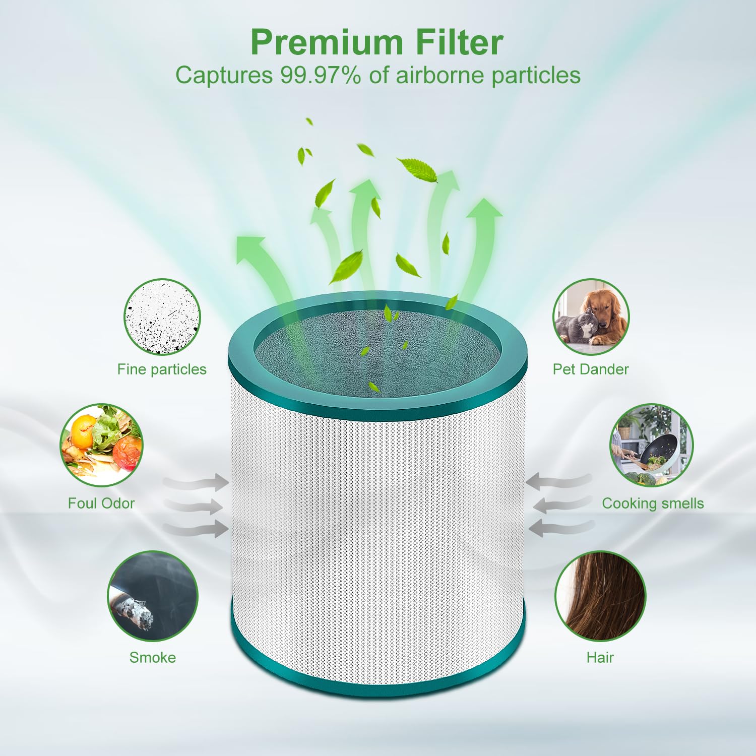 NXBHG 360-degree true filter ensures broad coverage for cleaner air.