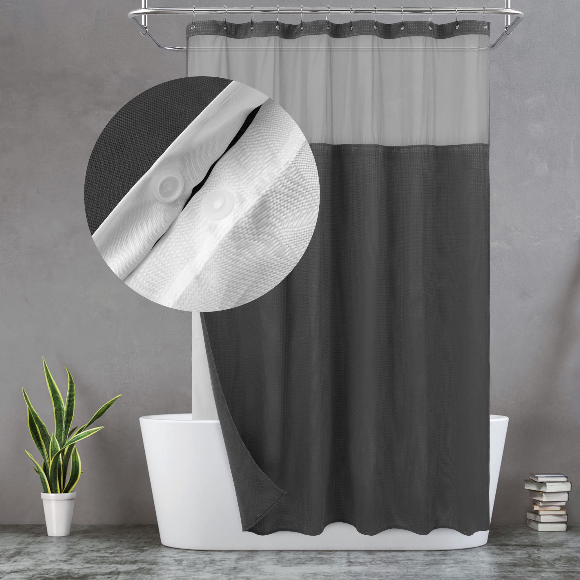 N&Y HOME easy-care curtain and liner set simplifies cleaning routines.