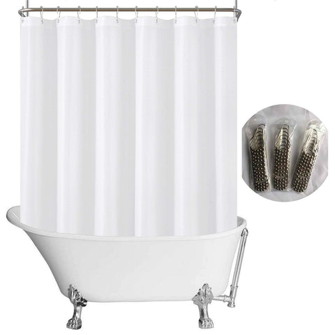 N&Y HOME fabric clawfoot tub curtain with diamond pattern adds elegant privacy.