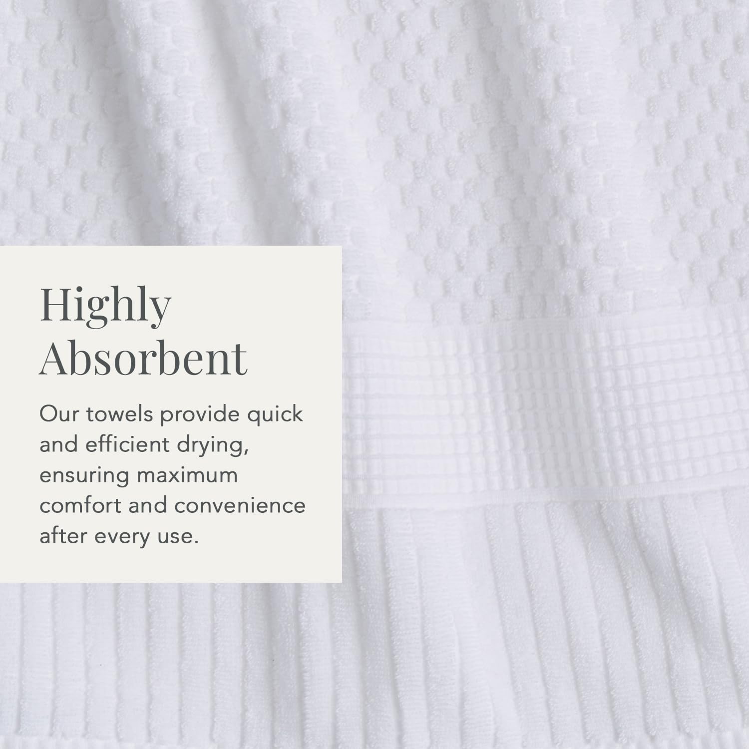 NY Loft Trinity fibers absorb moisture quickly after shower use.