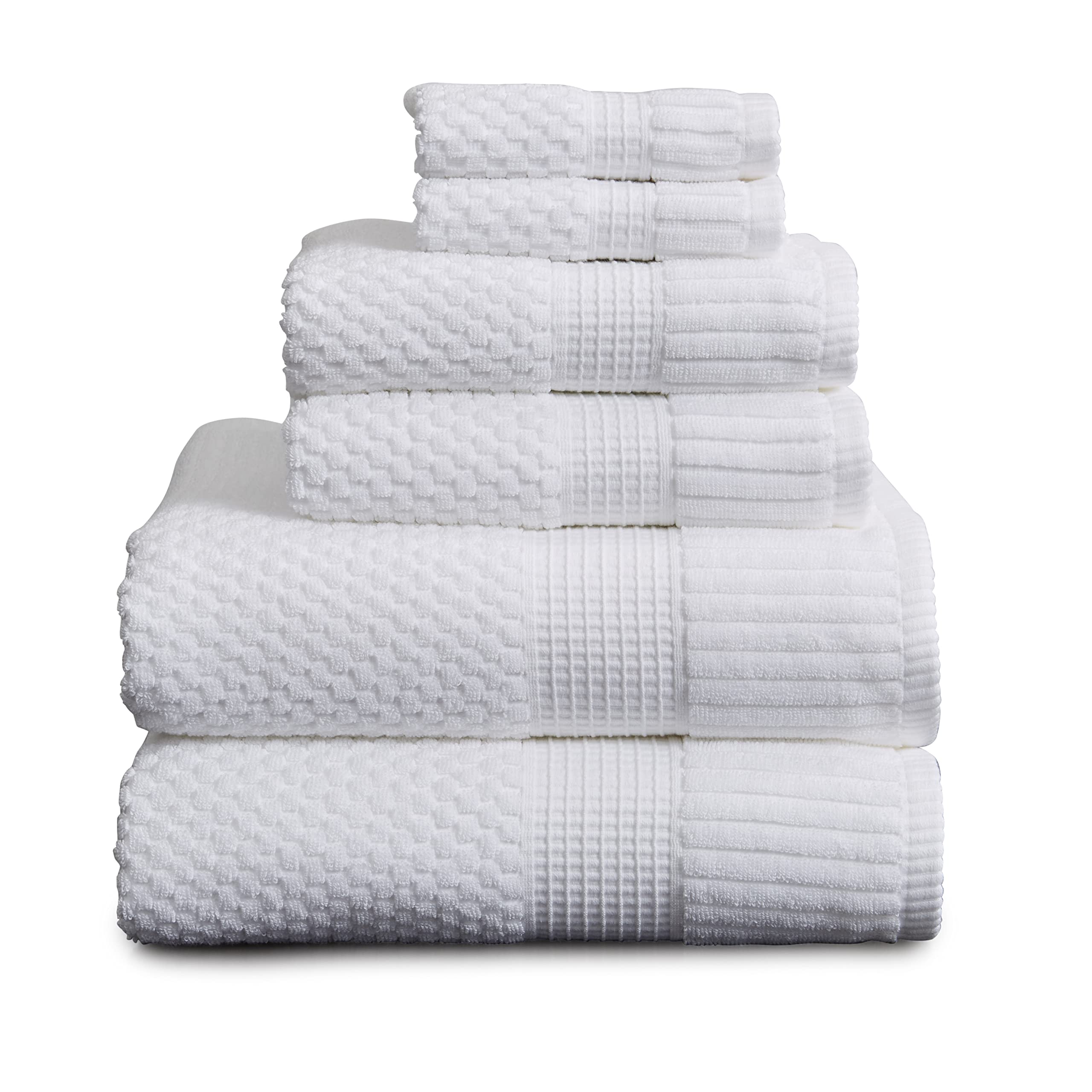 NY Loft Trinity bath towels in white showing plush softness and ample size.