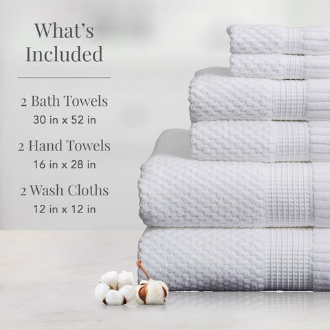 NY Loft Trinity hand towels in white with textured weave and quick-dry feel.