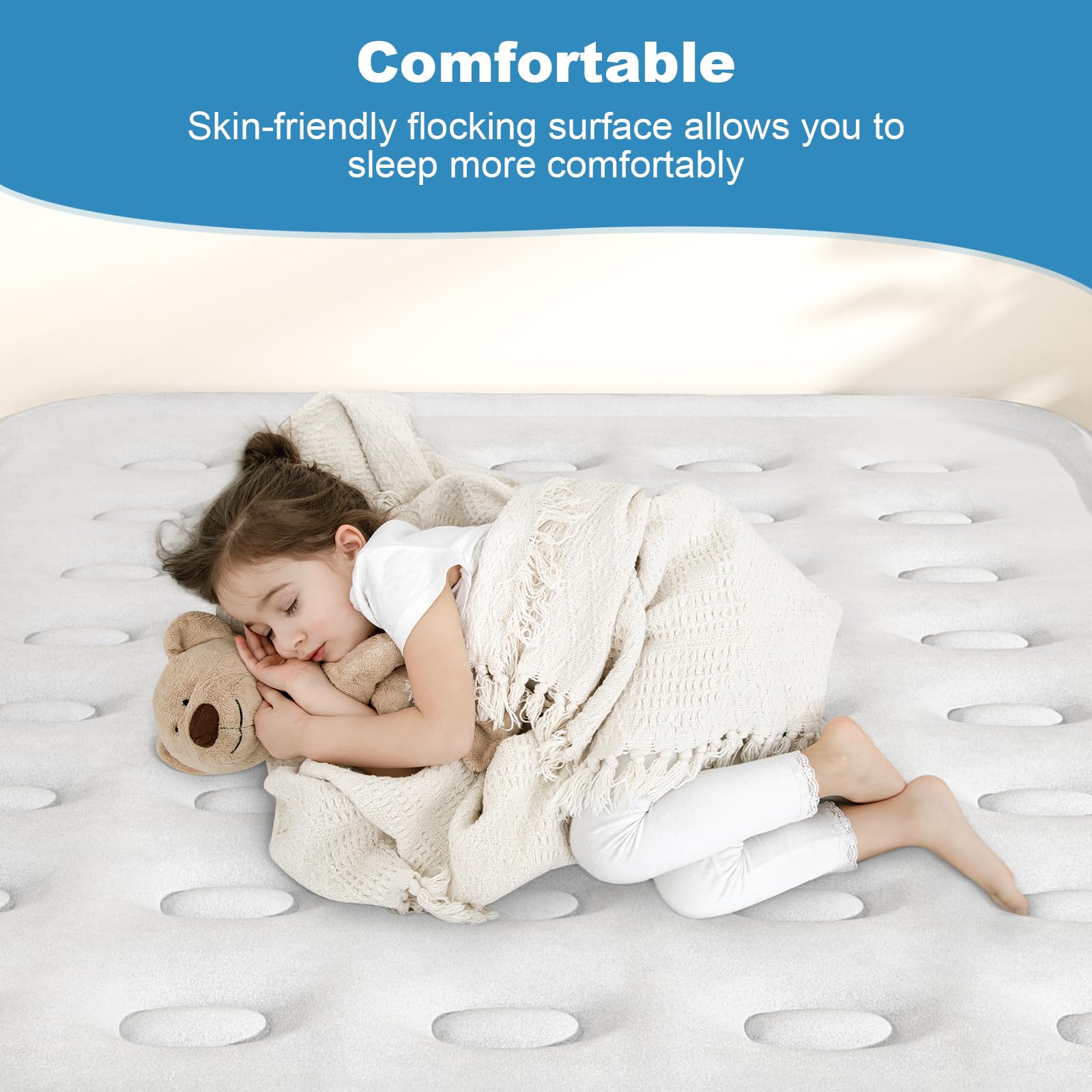 Nyabtst air mattress queen supports up to 660 lbs for reliable stability.