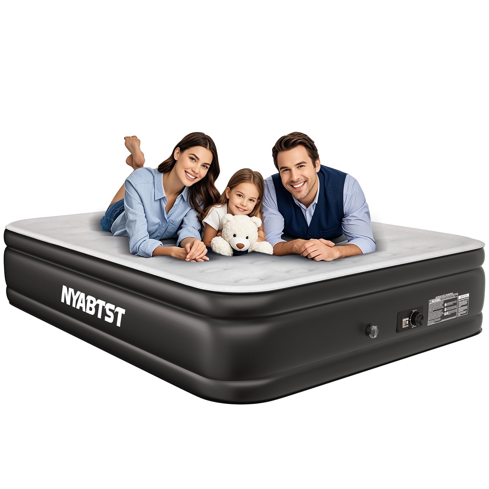 Nyabtst air mattress queen built-in pump for quick setup and guest comfort.