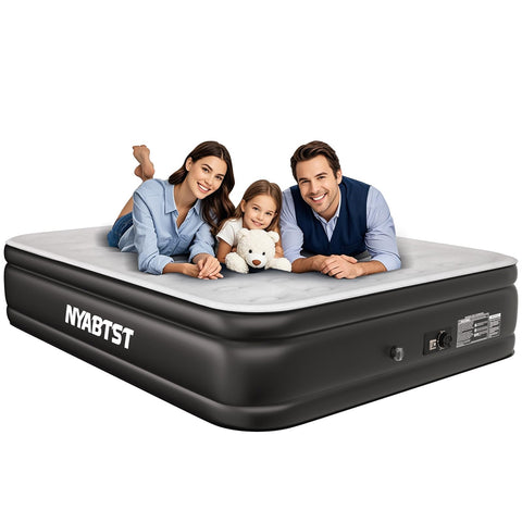 Nyabtst air mattress queen built-in pump for quick setup and guest comfort.