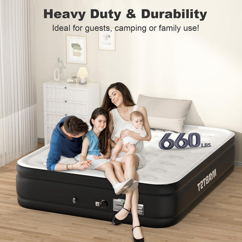 Nyabtst air mattress queen ideal for camping with portable, lightweight design.
