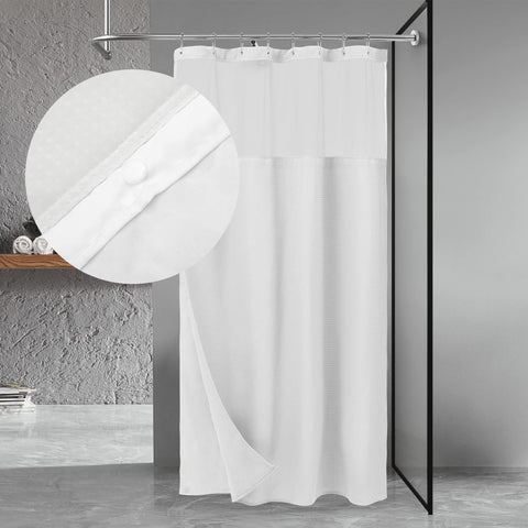 N&Y HOME 48x72 waffle weave curtain adds spa-like privacy with subtle texture.