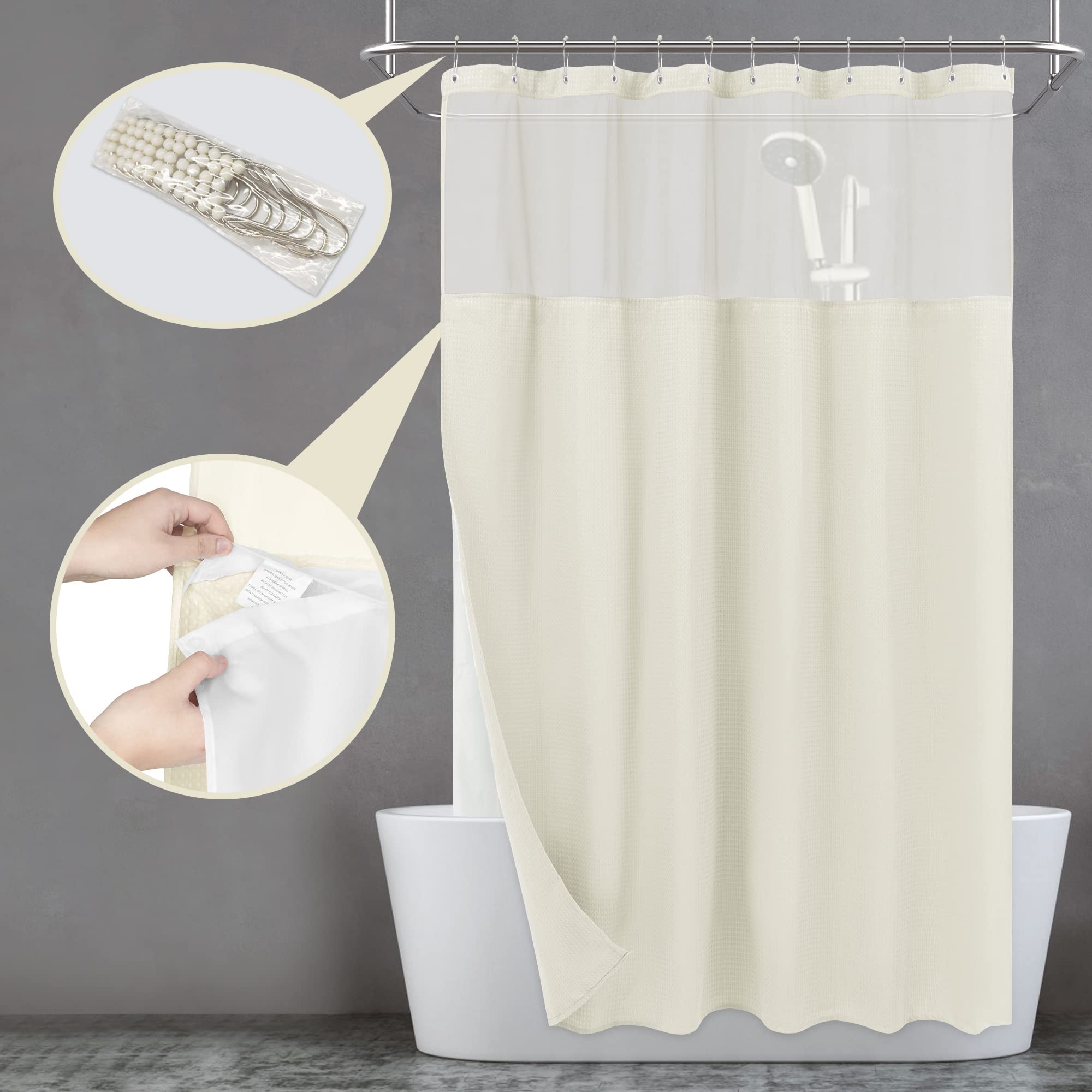 N&Y HOME machine-washable curtain and liner for easy maintenance.