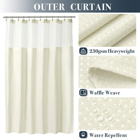 N&Y HOME snap-in liner shown with curtain for easy cleaning and replacement.