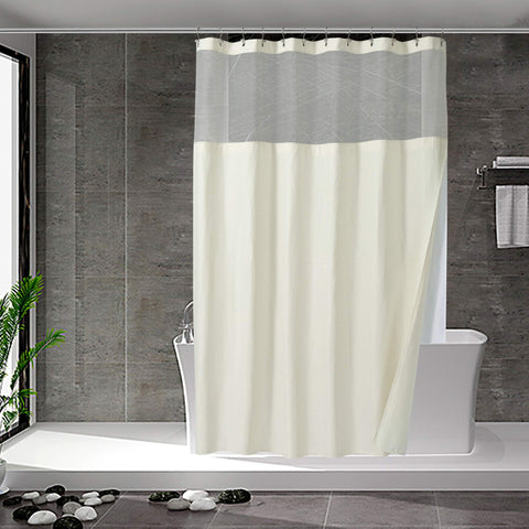 N&Y HOME waffle weave shower curtain in cream, 71x72, durable and stylish.