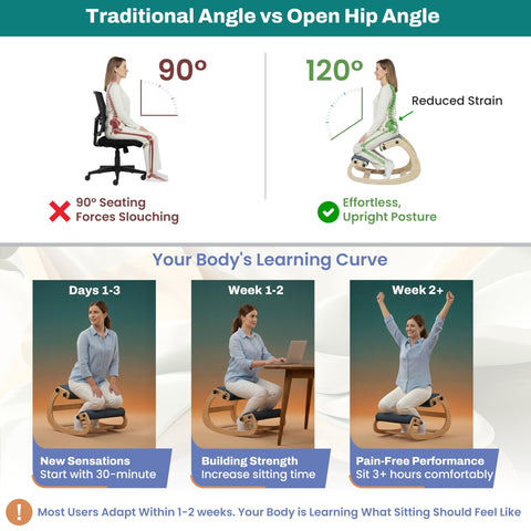 NYPOT kneeling chair multifunctional use as cross-legged or meditation seating.