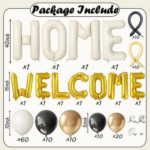 Nyvrexo 16-inch metallic gold WELCOME balloon adds a warm entry accent