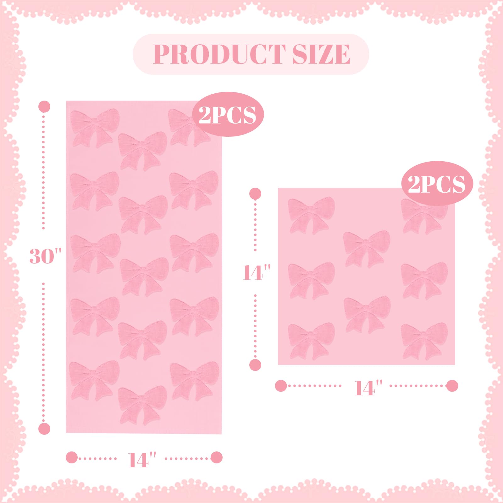 NZNDB pink bow wash cloth 14x14 ideal for quick cleansing of face and hands.