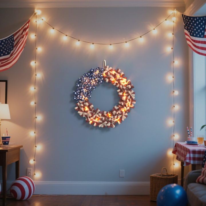 Nztze Patriotic Wreath suits Memorial Day and Independence Day decor.