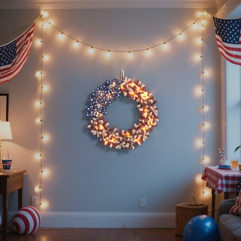 Nztze Patriotic Wreath suits Memorial Day and Independence Day decor.