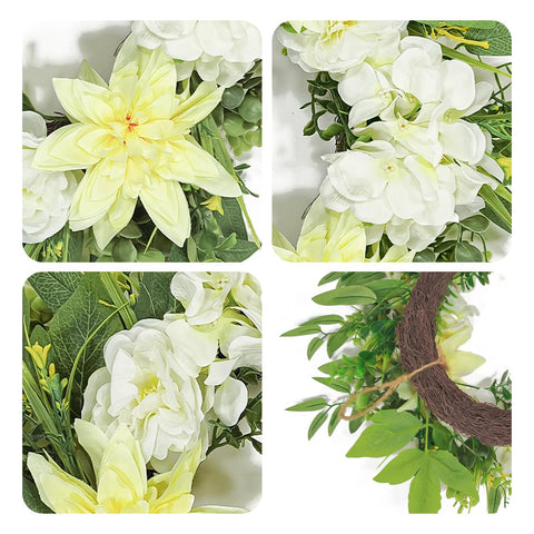 Nztze UV-resistant wreath stays bright outdoors without fading.