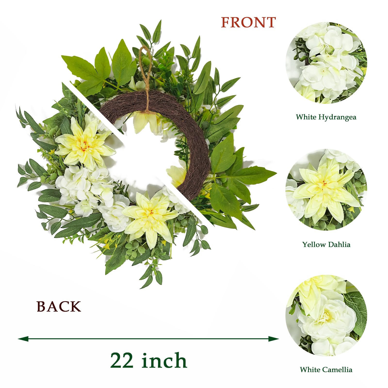 Nztze wreath on door outdoor display for porch or entryway.