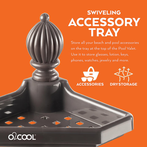 O2COOL Pool Valet Bronze towel clips securing towels securely
