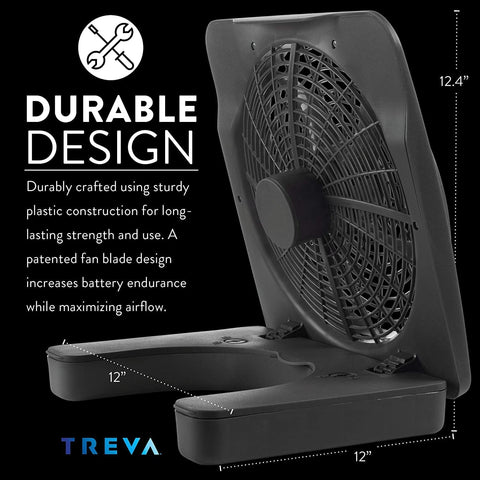 O2COOL Treva 10-Inch battery-operated fan for off-grid cooling