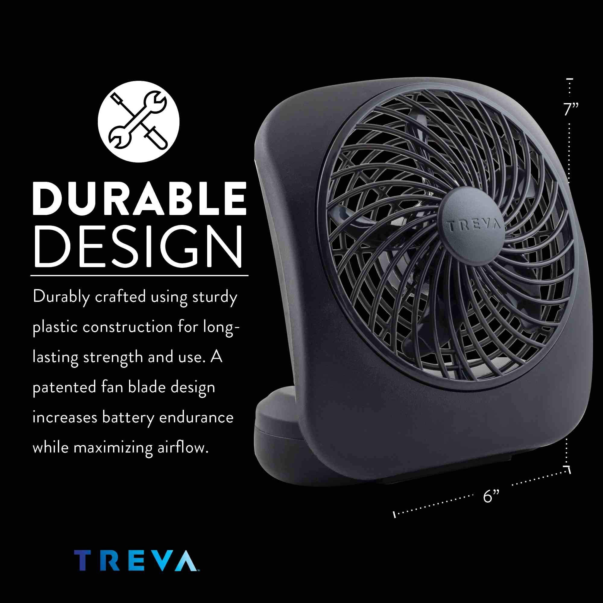 O2COOL Treva dual-speed fan delivers quiet operation for focused tasks.
