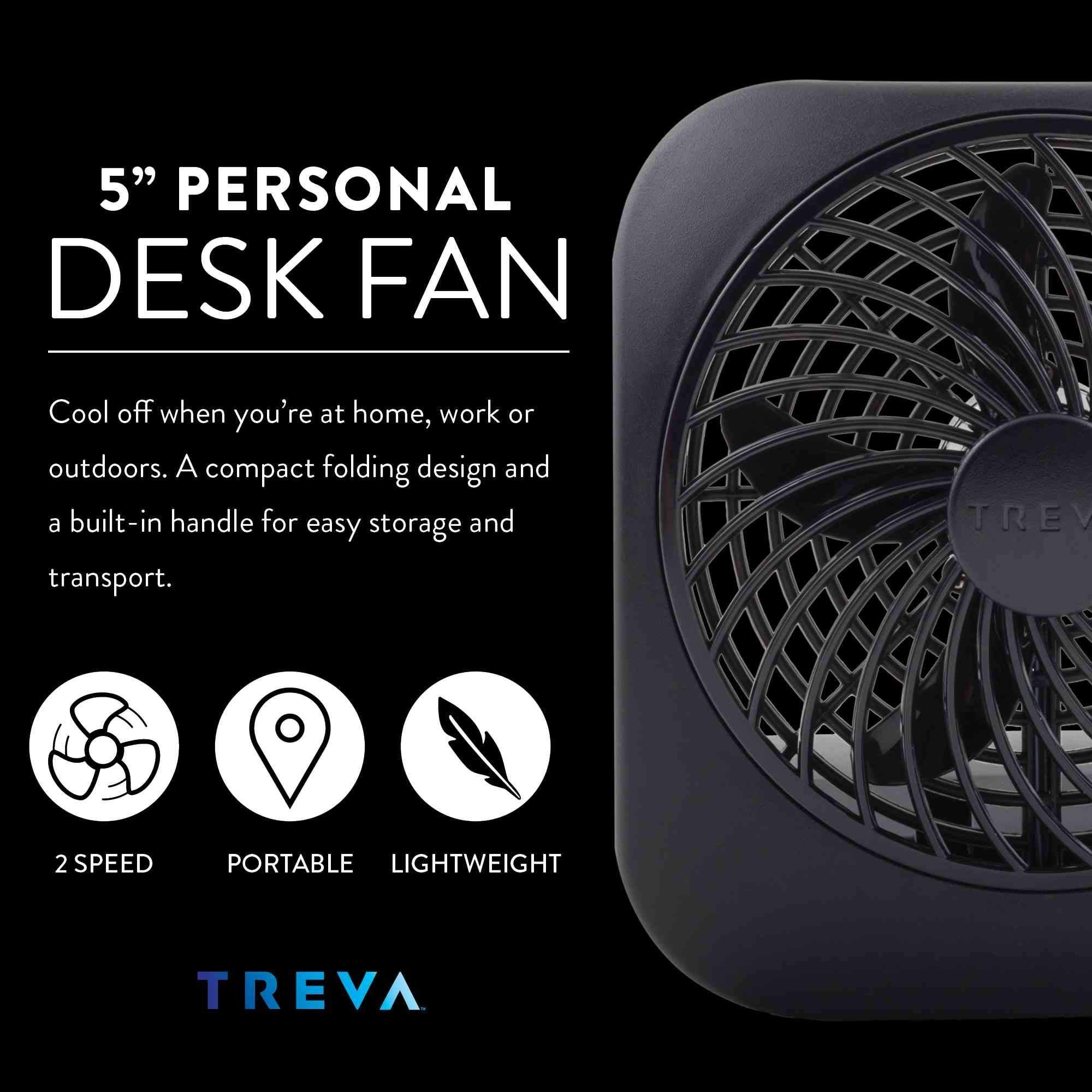 Treva portable desk fan by O2COOL for small spaces and travel.