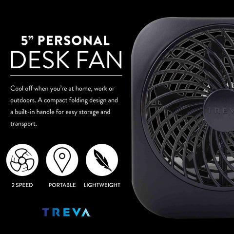 Treva portable desk fan by O2COOL for small spaces and travel.