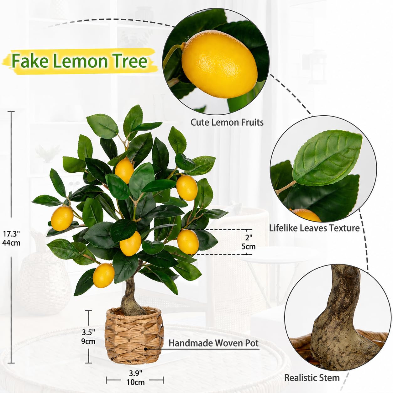 Oairse lemon fruits highlight bright yellow accents for tabletop styling.