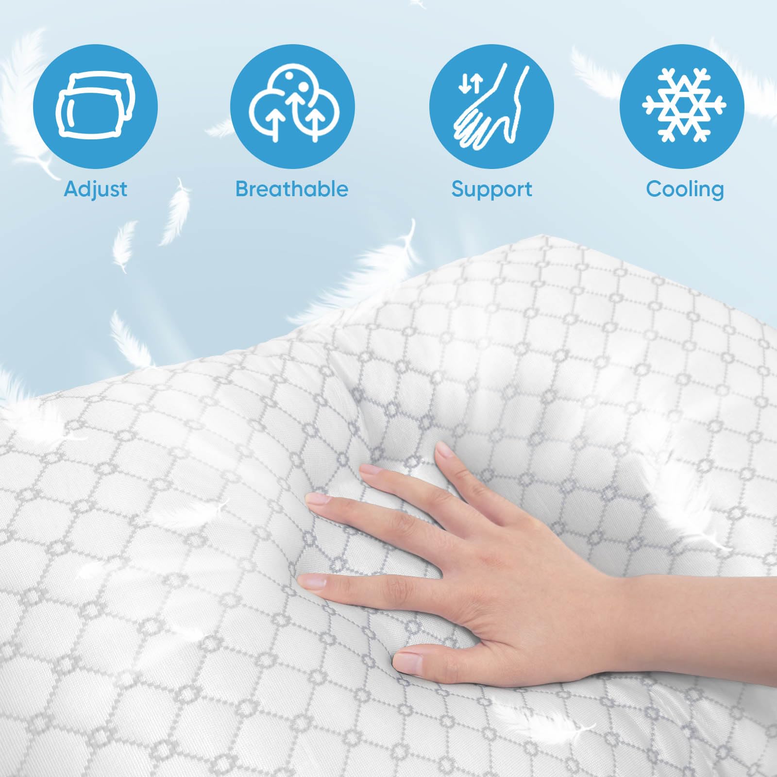 OAISZ adjustable fill pillow demonstrates customizable support for different sleepers