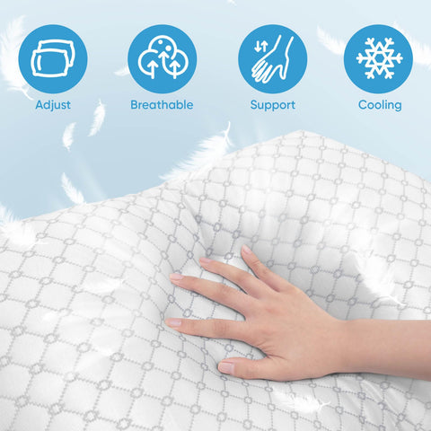 OAISZ adjustable fill pillow demonstrates customizable support for different sleepers