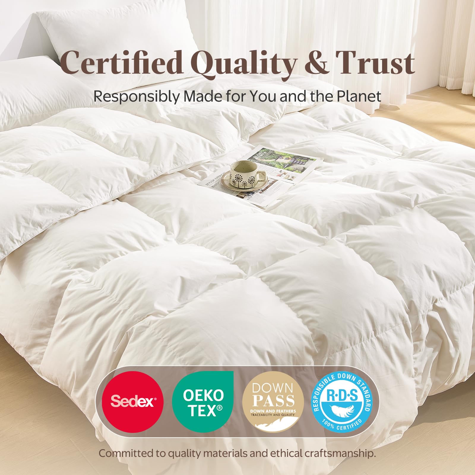 Oaken-Cat King-Size Corner Loops secure the duvet insert firmly.