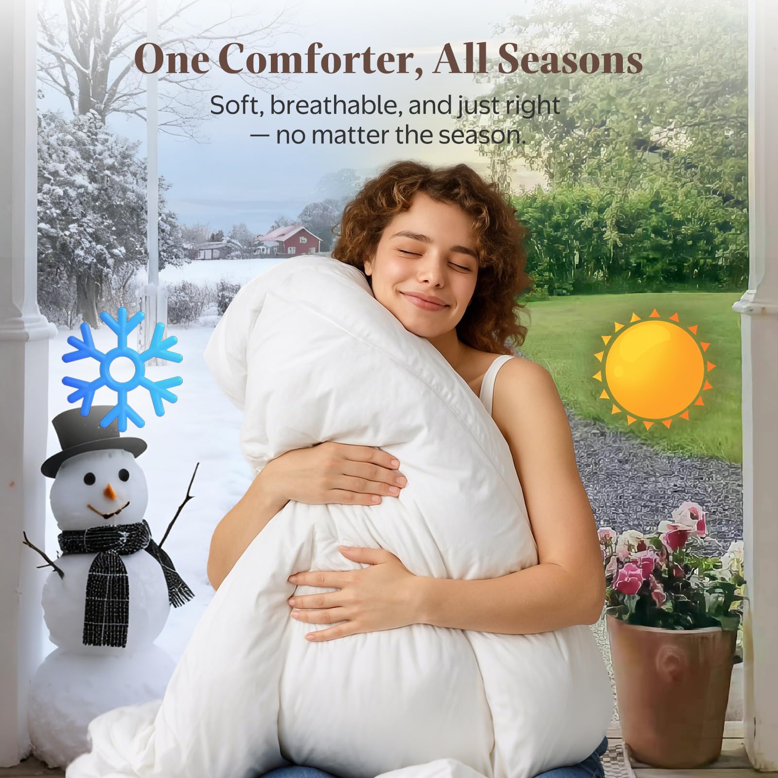 Oaken-Cat Duvet Insert in white cover showcases crisp finish and secure fit