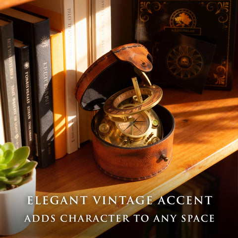 OakiWay brass sundial dial detail, showcasing antique craftsmanship and elegant metalwork.